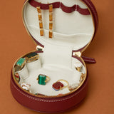 JEWELRY POUCH ROUND BURGUNDY