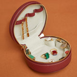 JEWELRY POUCH ROUND BURGUNDY