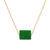 DECO CILINDRO GREEN AGATE NECKLACE
