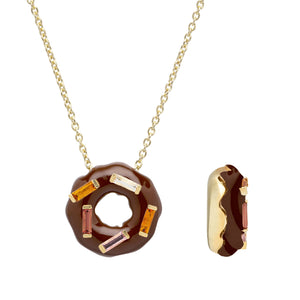 DONUT ICE GLAZED SPRINKLES CHOCOLATE NECKLACE