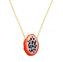 Carica l&#39;immagine nel visualizzatore di Gallery, Gold chain necklace with dragon fruit shaped coral
