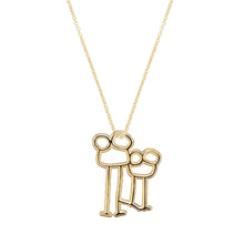 Load image into Gallery viewer, Gold chain necklace with family shaped pendant
