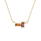 TU Y YO CITRINE + PINK TOURMALINE NECKLACE