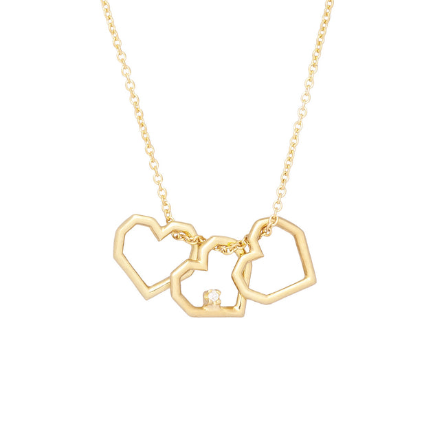 MINI TRIO CORAZON BRILLANTE NECKLACE