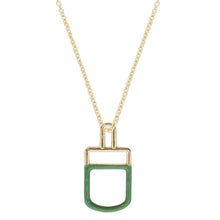 Load image into Gallery viewer, Gold chain necklace with pistachio ice pop pendant
