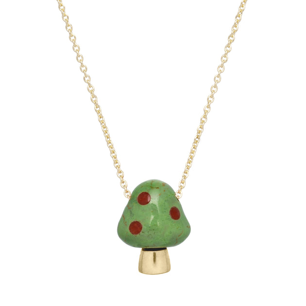 L'AMANITA GREEN + RED NECKLACE