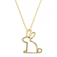 Carica l&#39;immagine nel visualizzatore di Gallery, Gold chain necklace with small rabbit shaped pendant
