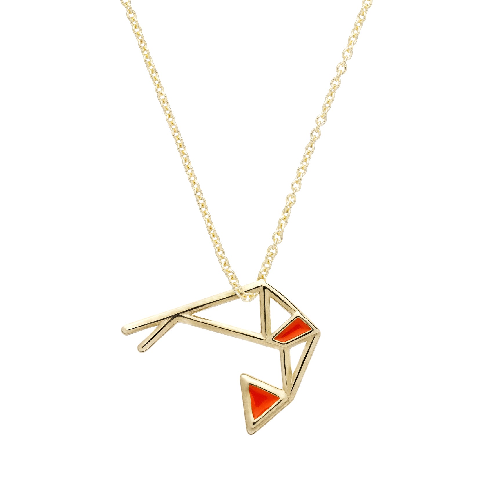 Aliita 9kt yellow gold enamel pendant necklace