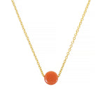 Gold chain necklace with sun shaped coral pendant