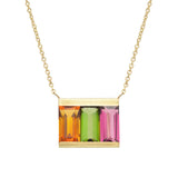 TRI BAGUETTE TOURMALINE NECKLACE