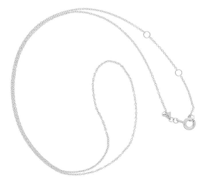 White gold chain necklace with ring clasp