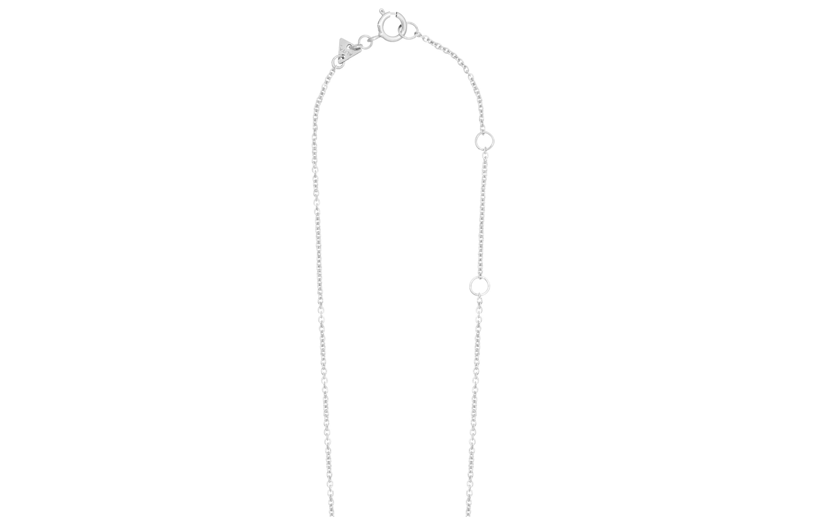 White gold chain necklace ring clasp detail