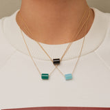 DECO CILINDRO GREEN AGATE NECKLACE