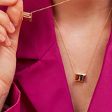 TRI BAGUETTE TOURMALINE NECKLACE