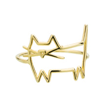 Carica l&#39;immagine nel visualizzatore di Gallery, Cat shaped gold ring
