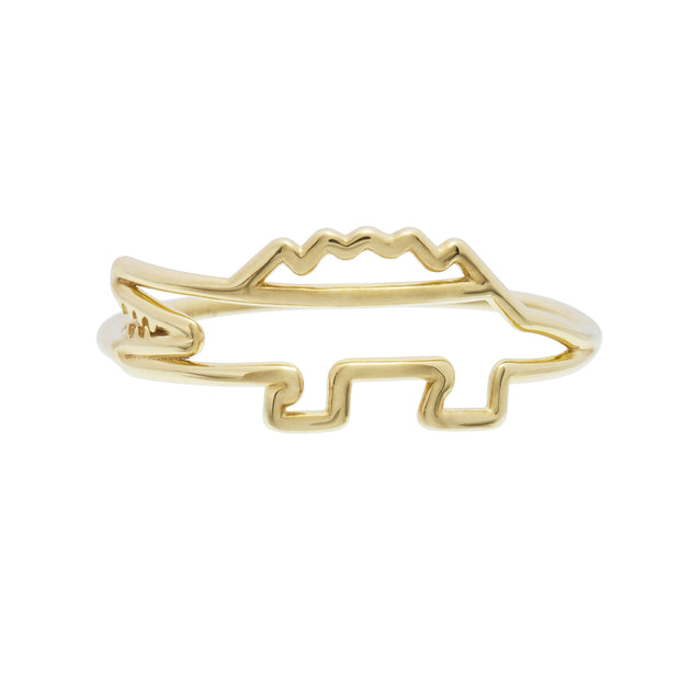 Gold crocodile shaped ring