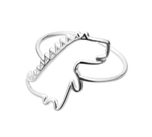 Load image into Gallery viewer, Dinosaur shaped white gold ring
