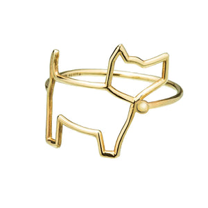 Gold perrito shaped ring