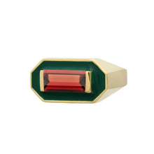 Load image into Gallery viewer, DECO MAXI BAGUETTE GARNET RING
