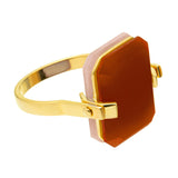 DECO SANDWICH CARNELIAN + PINK OPAL RING