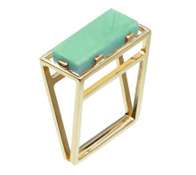 Carica l&#39;immagine nel visualizzatore di Gallery, Gold square ring with crisopas stone
