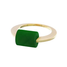 Load image into Gallery viewer, DECO CILINDRO GREEN AGATE RING
