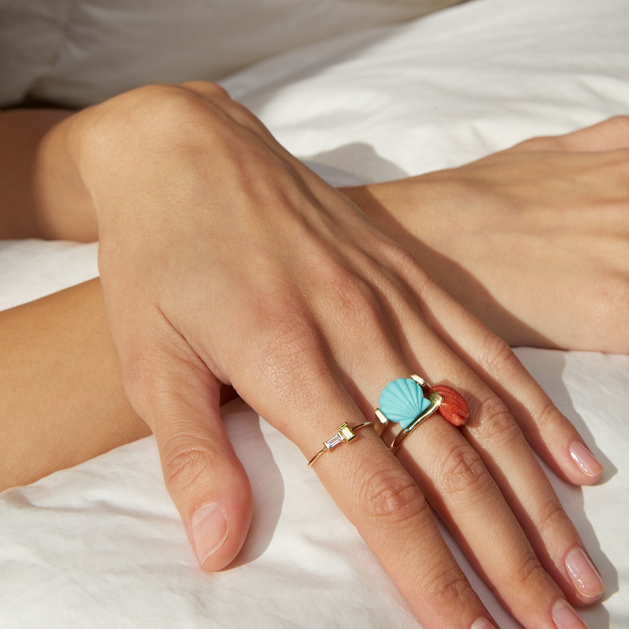 CONCHA TURCHESE ANELLO
