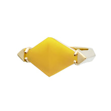 Load image into Gallery viewer, DECO ROMBO YELLOW JADE RING
