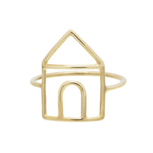 Load image into Gallery viewer, House shaped gold ring
