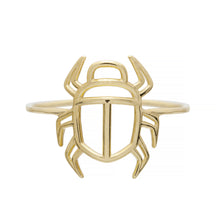 Load image into Gallery viewer, Gold scarab beetle shaped ring
