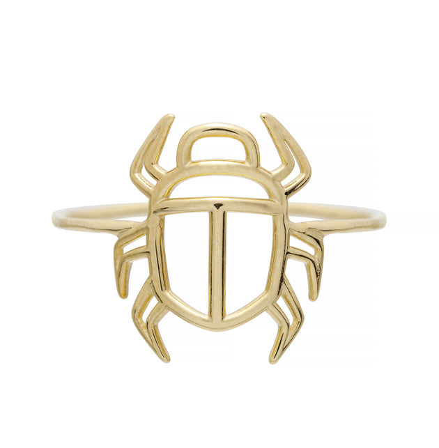 Gold scarab beetle shaped ring