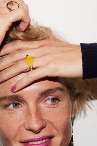 DECO ROMBO YELLOW JADE RING