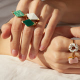 DECO ROMBO AMAZZONITE ANELLO