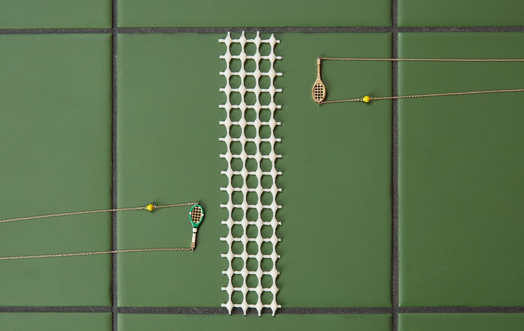 TENNIS PELOTA VERDE PISTACCHIO COLLANA