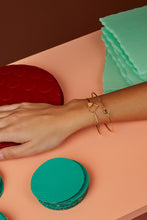 Load image into Gallery viewer, TU Y YO GARNET + GREEN TOURMALINE BANGLE
