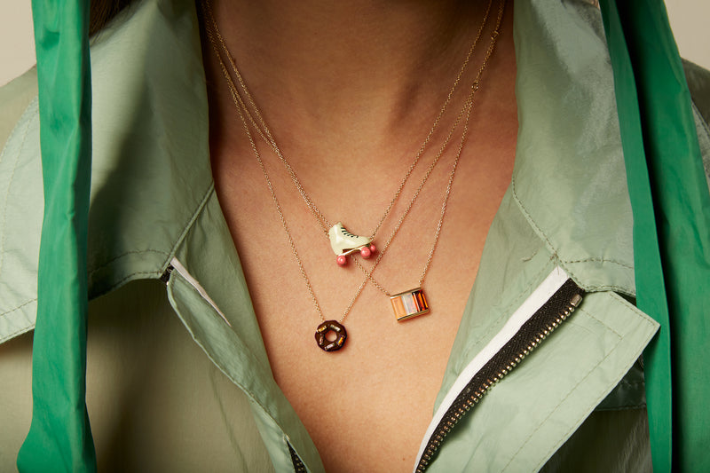 DONUT ICE GLAZED SPRINKLES CHOCOLATE NECKLACE