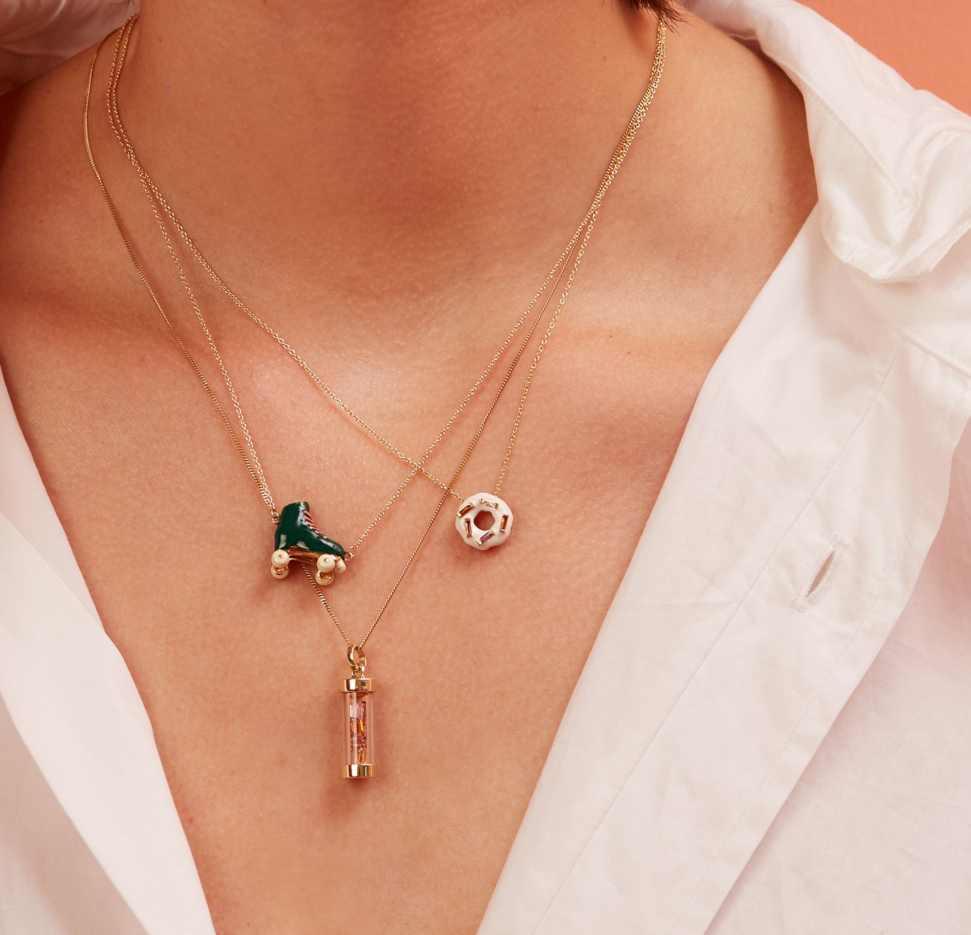 DONUT ICE GLAZED SPRINKLES WHITE NECKLACE – ALIITA